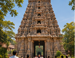 A historic South Indian temple visited on a heritage journey