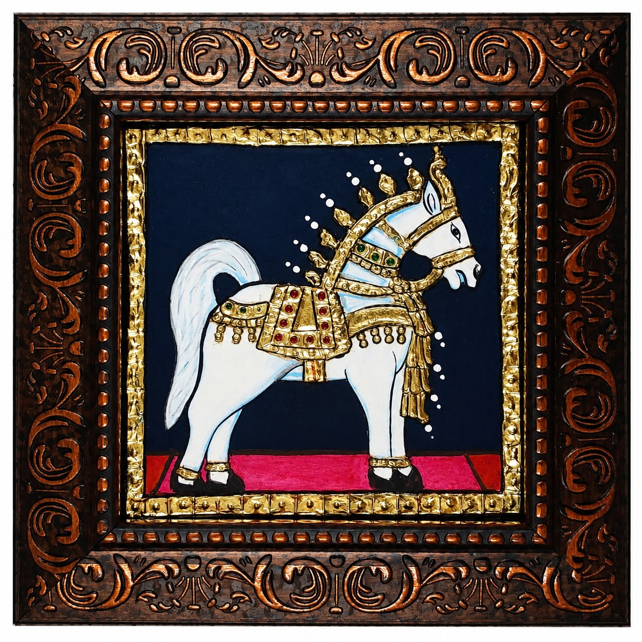 White Horse – Tanjore Miniature